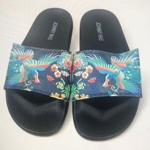 Johnny Was Multicolor Bird Print Slides